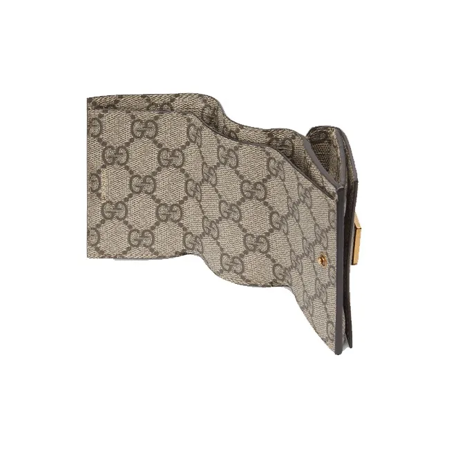 GUCCI Canvas Card Holder Unisex Ebony-4