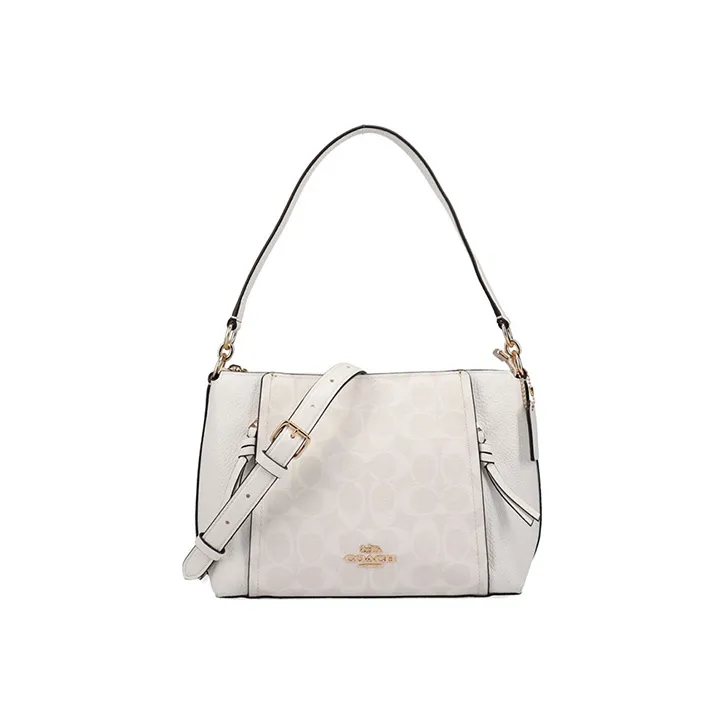 COACH Marlon PVC Crossbody Bags Handbags Large Size Women's White-0