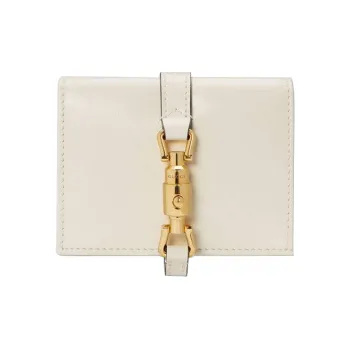 GUCCI Jackie 1961 Leather Clutch Wallets Card Holders Small Size Women's White