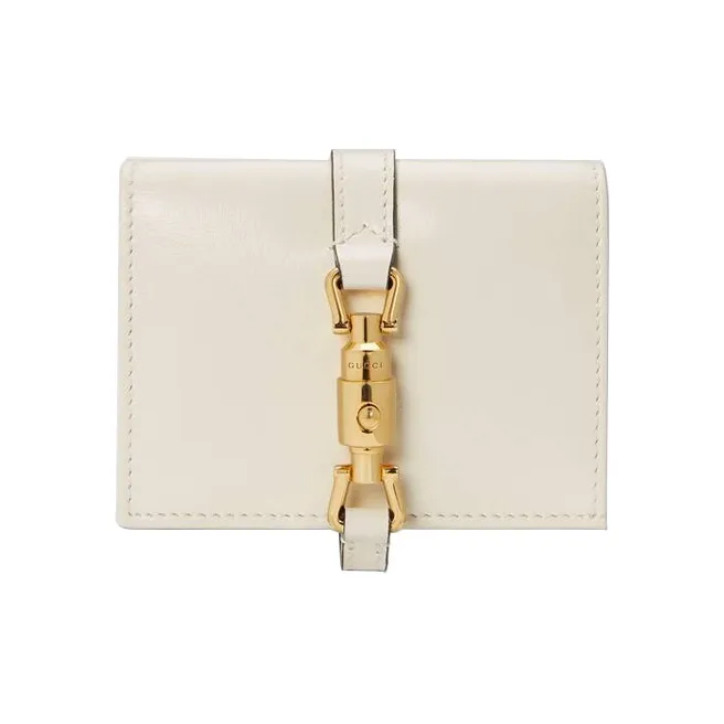 GUCCI Jackie 1961 Leather Clutch Wallets Card Holders Small Size Women's White-0