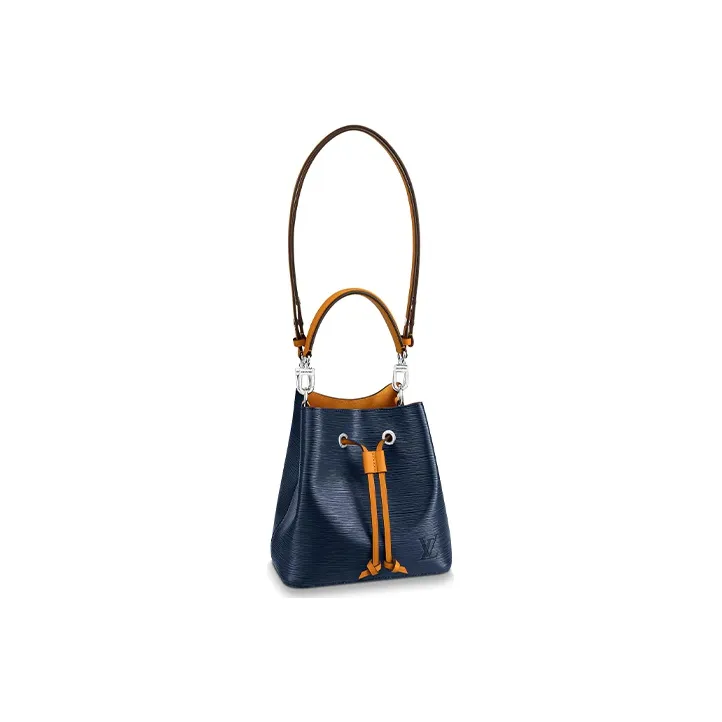 LOUIS VUITTON Cow Leather Bucket Bags Shoulder Bag Crossbody Bag Handbags Mini Women's Indigo/Jiang Yellow Lining-1