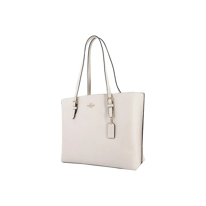 COACH Mollie Leather Tote Bag Shopping Bag Handbag Shoulder Bag Large Size Women's White-1