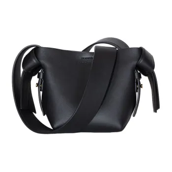 Acne Studios Musubi Leather Portable Crossbody Bag, Shoulder Bag Women's Black
