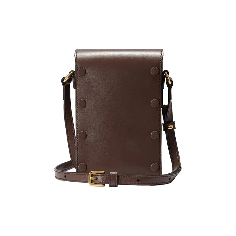 GUCCI Horsebit 1955 Leather Cell Phone Pouch, Cigarette Case, Bag, Crossbody Bag, Shoulder Bag Unisex Brown-2