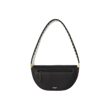Burberry Olympia Leather One Shoulder Handbags Small Size Women's Black