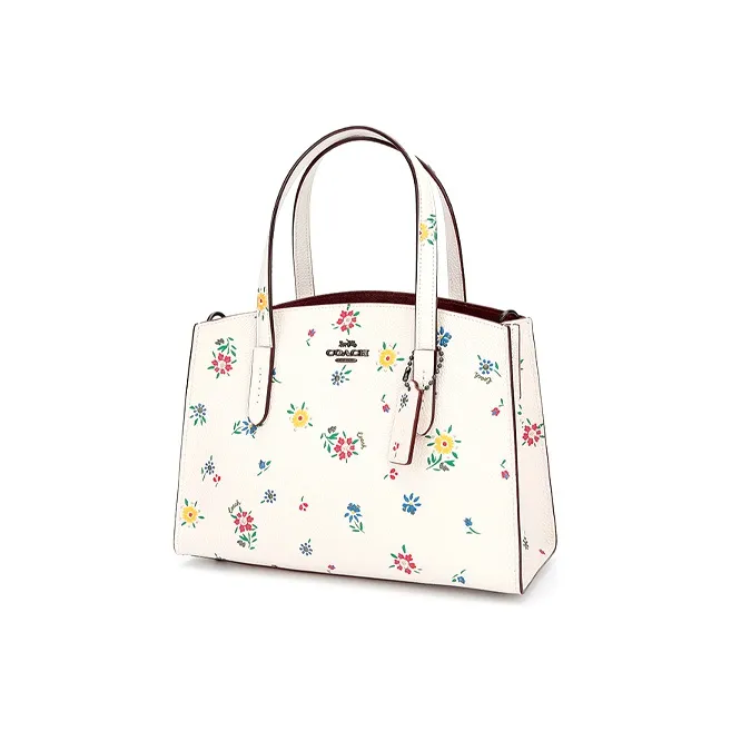 COACH Charlie Leather Handbag Shoulder Bag Crossbody Bag Large Size Women's White-3
