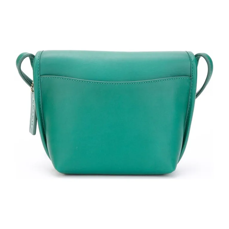 COACH Turnlock Cow Leather Crossbody Bag, Shoulder Bag Trumpets Women's Green-2