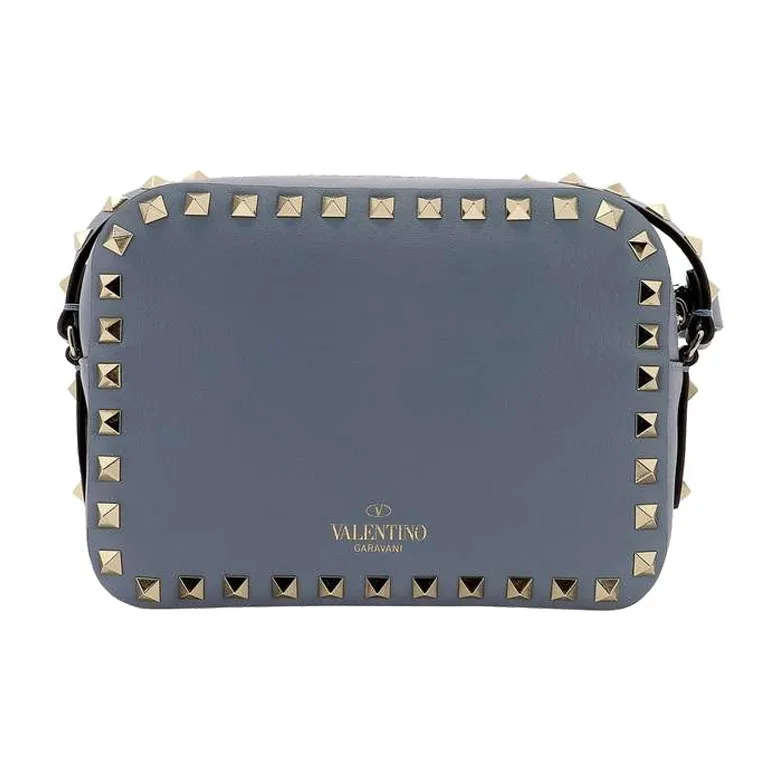 Valentino Calfskin Camera Bag, Shoulder Bag Small Size Women's Light Blue-1