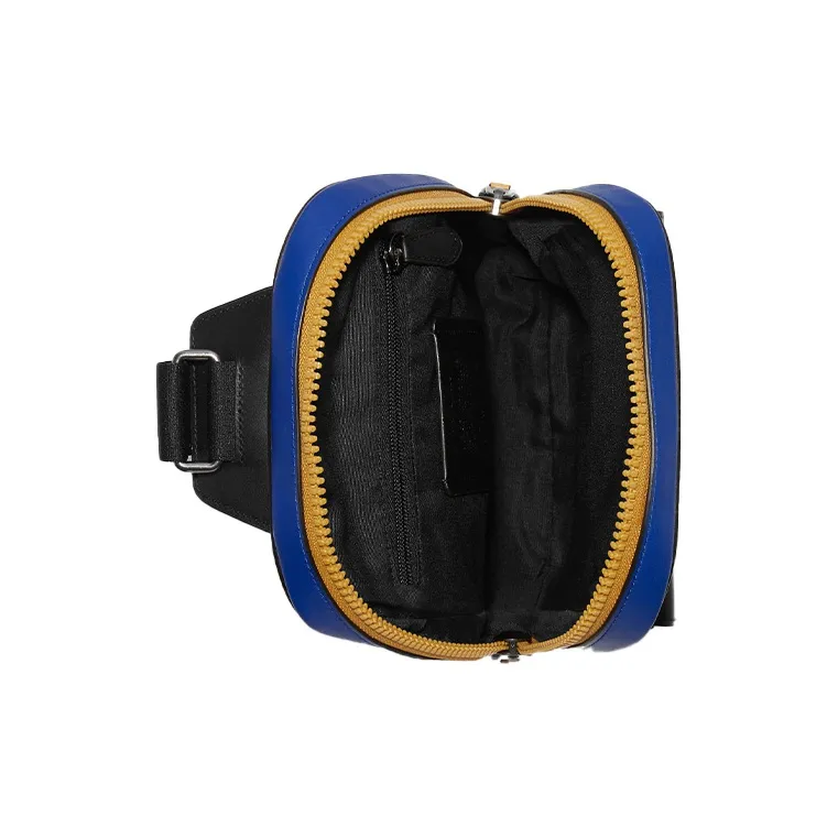 COACH Track Canvas Crossbody Bag Large Size Men's Black & Blue-3