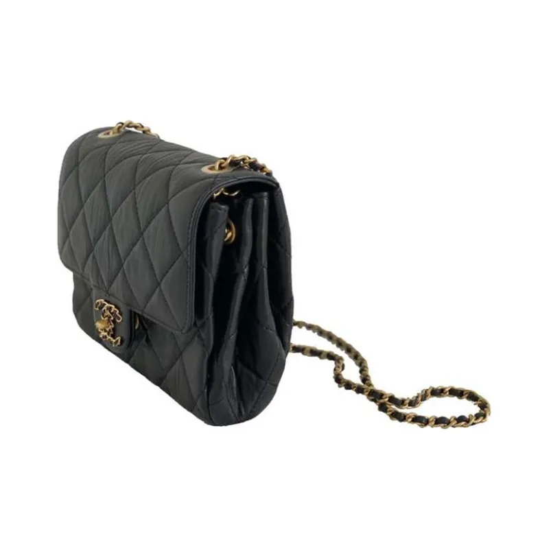 CHANEL 22c Early Spring Cow Leather Square Bag, Crossbody Bag, Shoulder Bag Women's Black-1