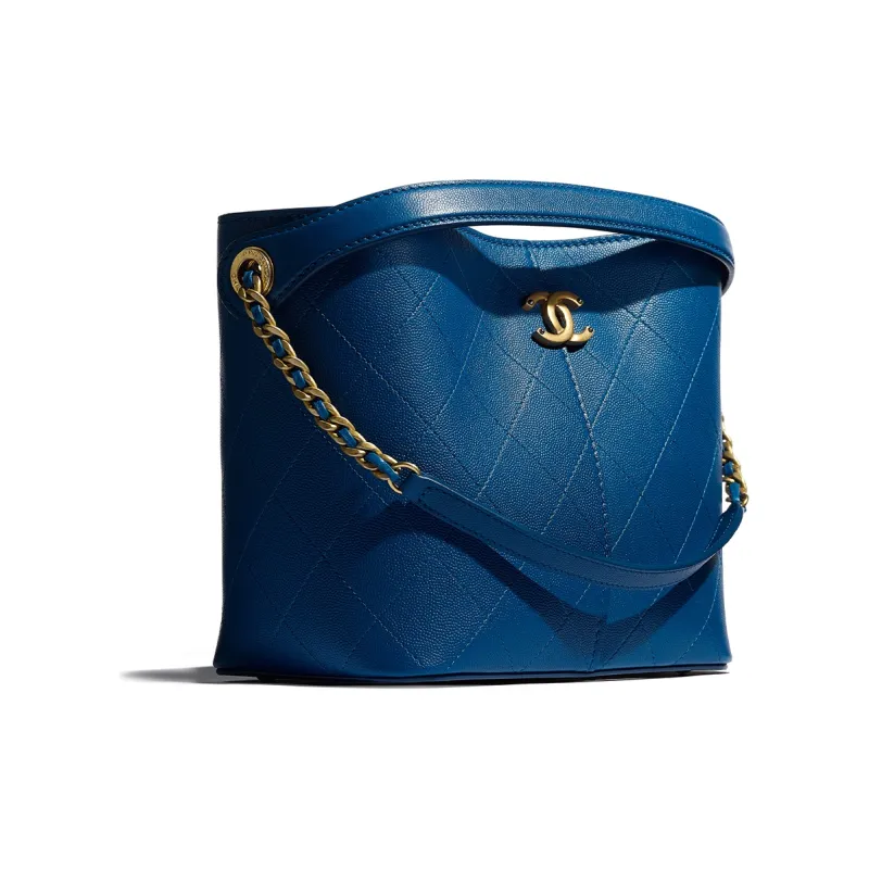 CHANEL Lambskin Bucket Bag, Handbag, Shoulder Bag, Crossbody Bag Women's Blue-1