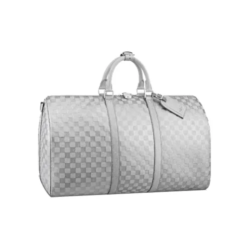 LOUIS VUITTON Keepall 50B Glitter Silver