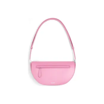 Burberry Smooth Leather Shoulder Bag Crescent Bag Portable Crossbody Bag Shoulder Bag Women's Primrose Floral Pink