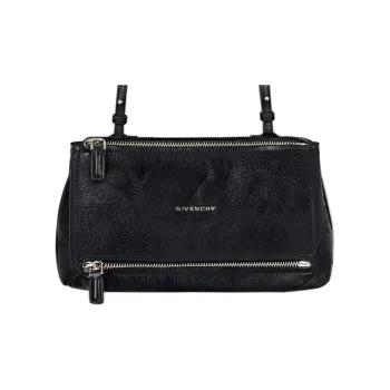 GIVENCHY Pandora Patent Leather Shoulder Bag Crossbody Bag Mini Women's Pure Black