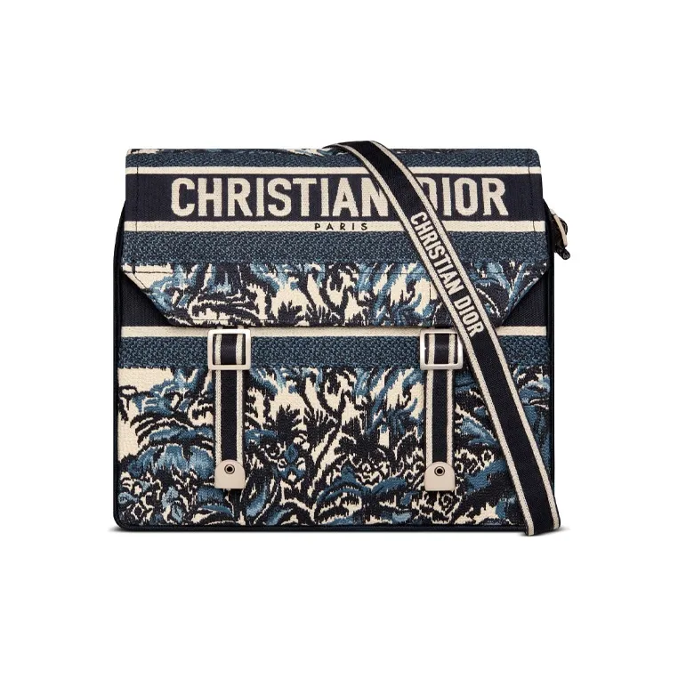 DIOR DiorCamp Embroidery Canvas Fabric Messenger Bag Shoulder Bag Crossbody Bag Regular Women's Blue-0