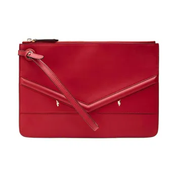 FENDI Leather Clutch Regular Women's Red