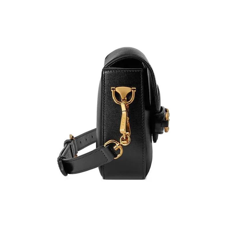 GUCCI Horsebit 1955 Leather Saddle Bag, Crossbody Bag, Shoulder Bag Mini Women's Black-3