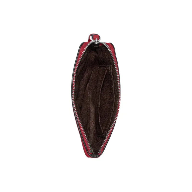 COACH Shay Pebbled Leather Coin Purse, Clutch Small Size Women's Gold/Brick Red-1