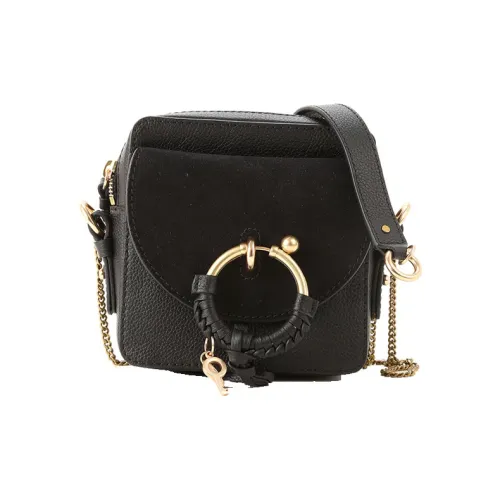 See By Chloe Leather Chain Bag Small Square Bag Crossbody Bag Shoulder Bag Women's Black