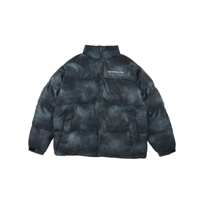 FPA Camouflage Letters Stand Collar Loose Fit Thickened Puffer Jacket Unisex-1