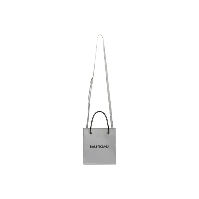 Balenciaga Calfskin Tote Bag Shopping Bag Handbag Mini Women's Gray-4