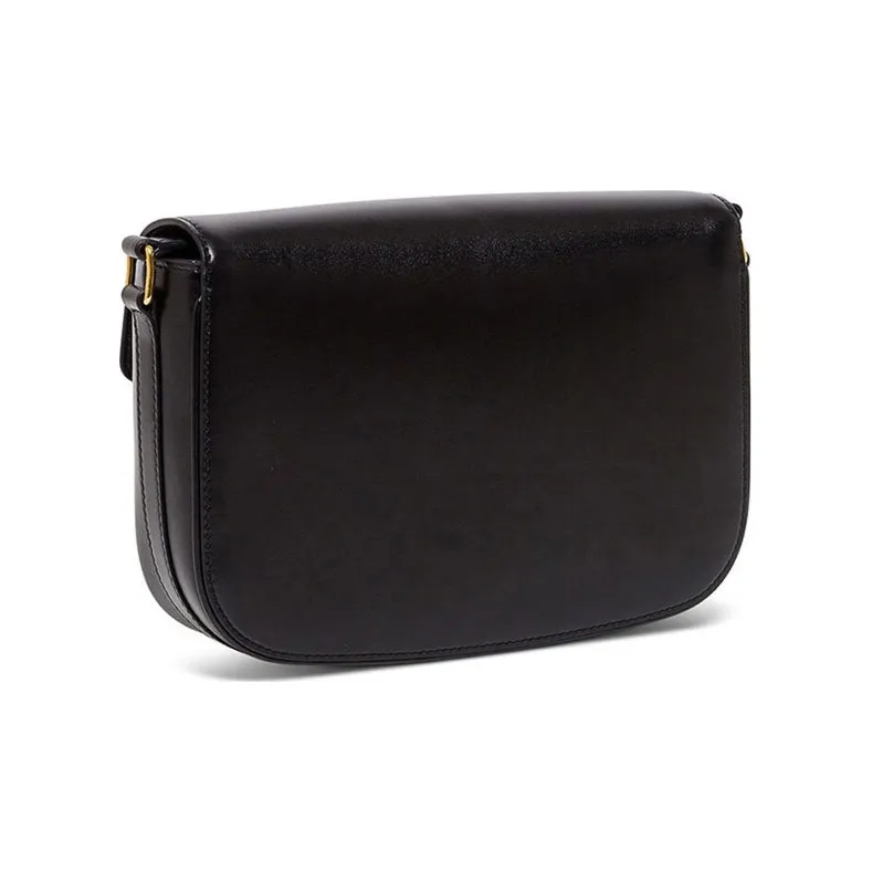 CELINE Leather Box Bag Crossbody Bag Shoulder Bag Women's Black-2