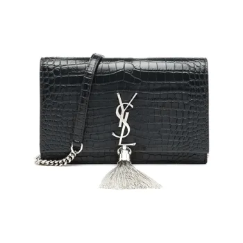 SAINT LAURENT KATE Cow Leather Envelope Bag, Wallet, Shoulder Bag, Crossbody Bag Regular Women's Black