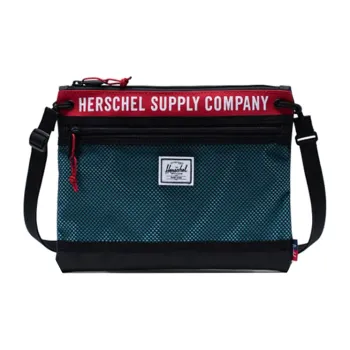 Herschel Athletics Series Color Block Fabric Shoulder Bag, Crossbody Bag Unisex Black, Red & Multicolor