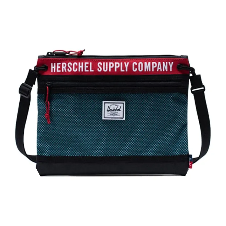 Herschel Athletics Series Color Block Fabric Shoulder Bag, Crossbody Bag Unisex Black, Red & Multicolor-0