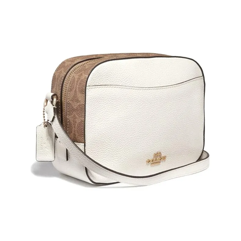 COACH Disney Collaboration Leather Small Square Bag Camera Bag Shoulder Bag Crossbody Bag Medium Size Women's Ecru-1