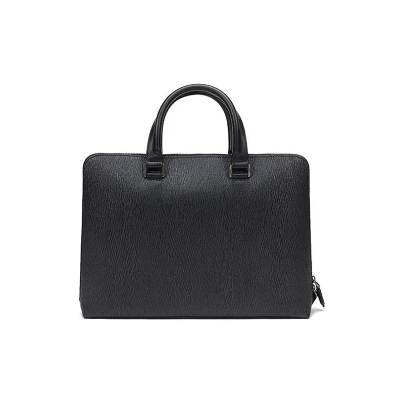 FERRAGAMO Cow Leather Shoulder Bag Men's Gray Black-3