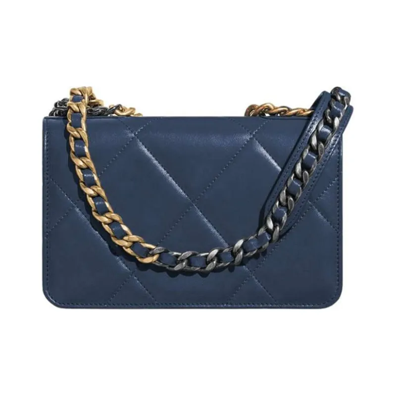 CHANEL 19Bag Lambskin Shoulder Bag Women's Marine Blue-1