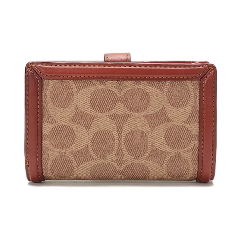 COACH Hutton Leather Handheld Wallet Regular Women's Rusty Brown-3