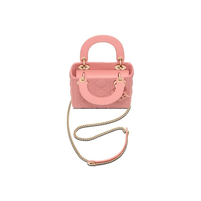 DIOR Lady Dior Sheepskin Daisie Bag Portable Crossbody Bag Shoulder Bag Women's Candy Color/Peachy Pink-2