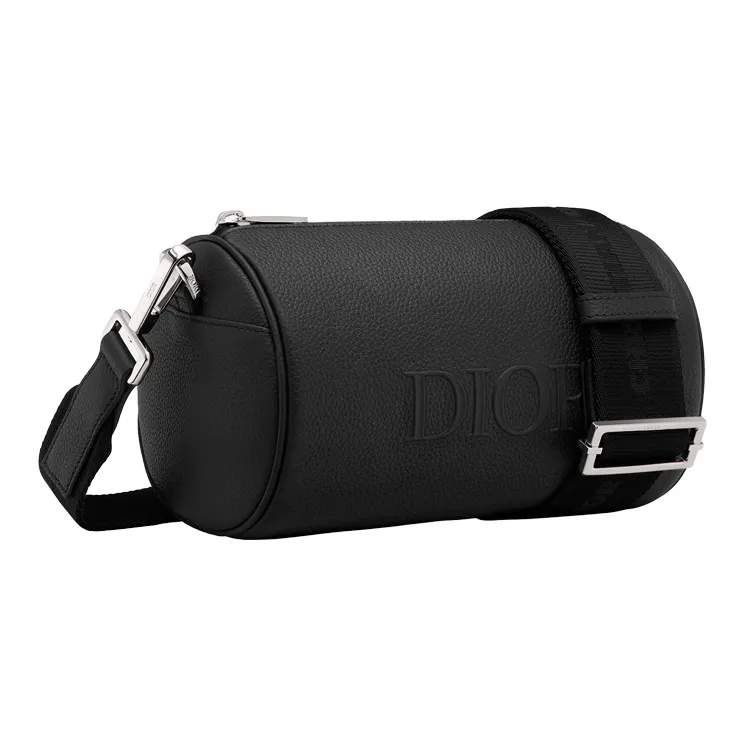 DIOR Roller Cow Leather Cylinder Bag, Messenger Bag, Crossbody Bag Men's Black-1