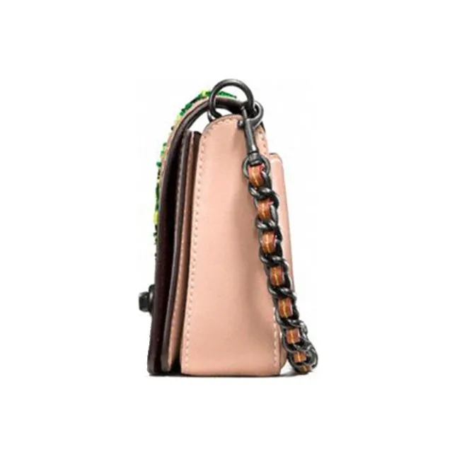 COACH Dinky Cow Leather Shoulder Bag Trumpets Women's Nude Pink-2