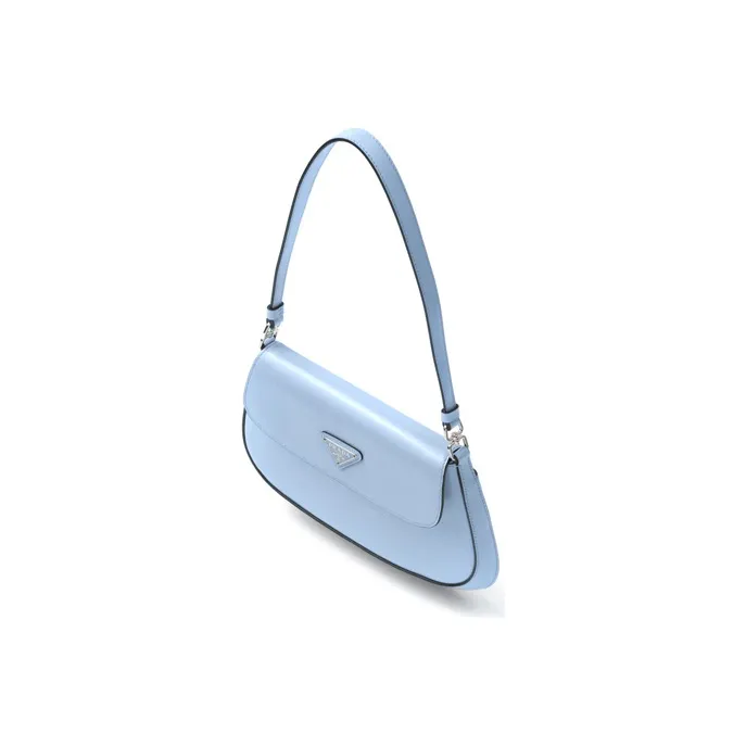 PRADA Cleo Shiny Leather Crescent Moon Bag Shoulder Bag Women's Sky Blue-2