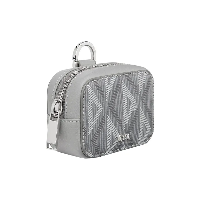 DIOR Canvas One Shoulder Crossbody Clutches Men's Gray-2