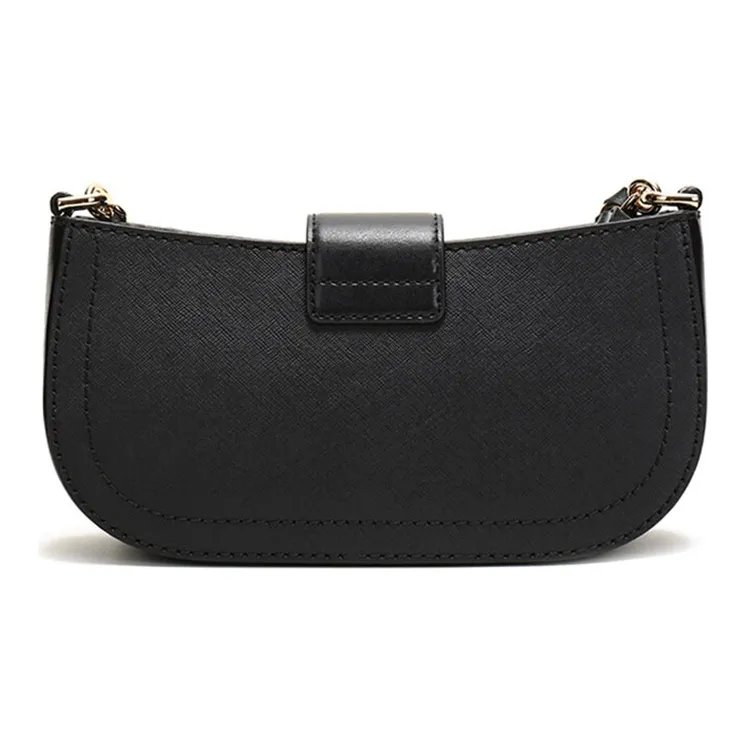 MICHAEL KORS Carmen Leather Crescent Moon Bag Shoulder Bag Women's Black-5