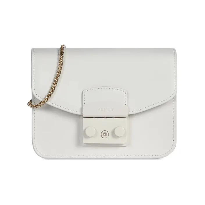 Furla Metropolis Collection Cow Leather One Shoulder Handbag Crossbody Bag Mini Women's White-0