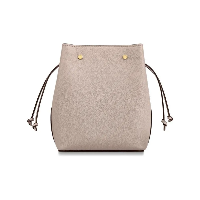 LOUIS VUITTON Grain Calfskin Bucket Bags Crossbody Bag, Shoulder Bag Women's Pink Gray-2