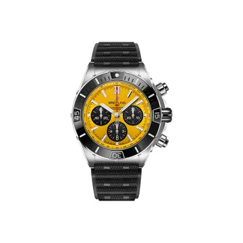 BREITLING Automatic Mechanical Movement Men's Watches Watch 44mm Yellow Watch Dial Stainless Steel Case Rubber Strap
