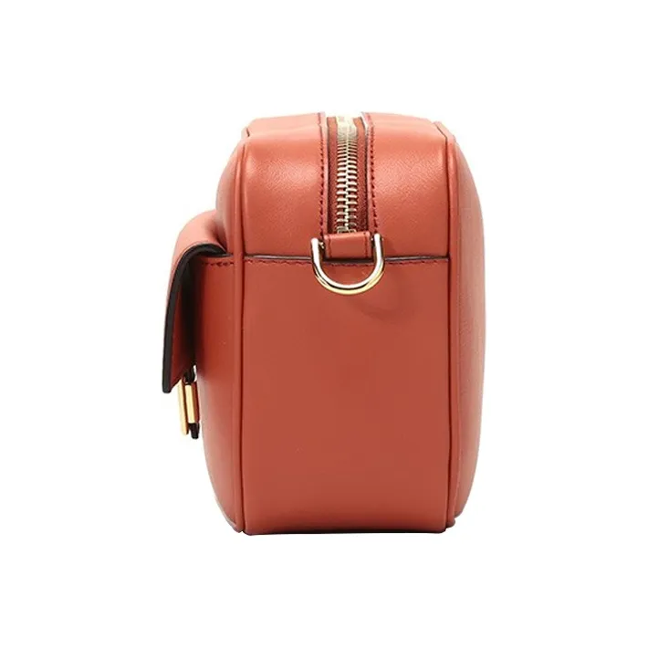 FENDI Leather Camera Bags Crossbody Bag Shoulder Bag Mini Women's Brick Red-2