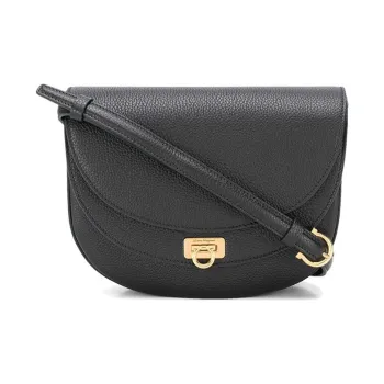 FERRAGAMO Cow Leather Crossbody Bags Shoulder Bags Unisex Black