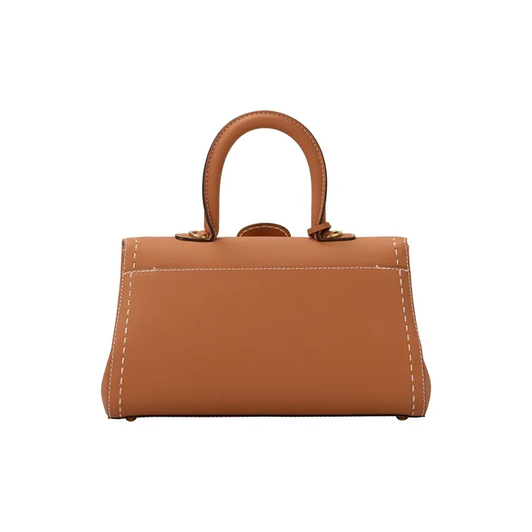Delvau Brillant East/West Grained Calfskin Shoulder Bag Crossbody Bag Handbag Mini Women's Brown-2