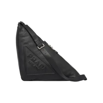PRADA Large Leather Triangle Shoulder Bag