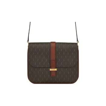 SAINT LAURENT Monogram Canvas With Leather Camera Bags Crossbody Bag Shoulder Bag Women's Dark Brown