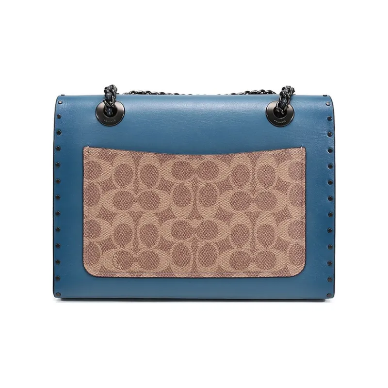 COACH Parker Cow Leather Handbag Shoulder Bag Crossbody Bag Women's Indigo & Monogram Brown-3