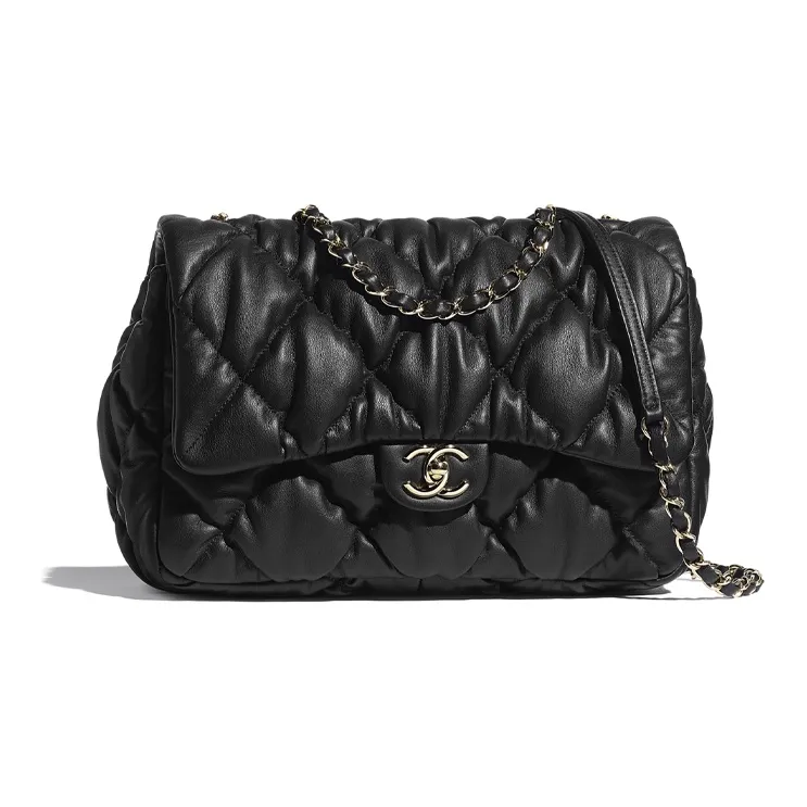 CHANEL Classic Flap CF Calfskin Black Gold Flap Bag, Chain Bag, Crossbody Bag, Shoulder Bag Women's Black-0