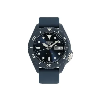 SEIKO Seiko5 Collection New Generation Collection Mechanical Movement Silicone Strap Watch Unisex Blue Dial